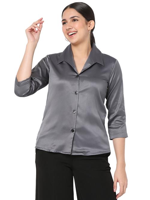 classic grey solid shirt - 18463245 - Standard Image - 0