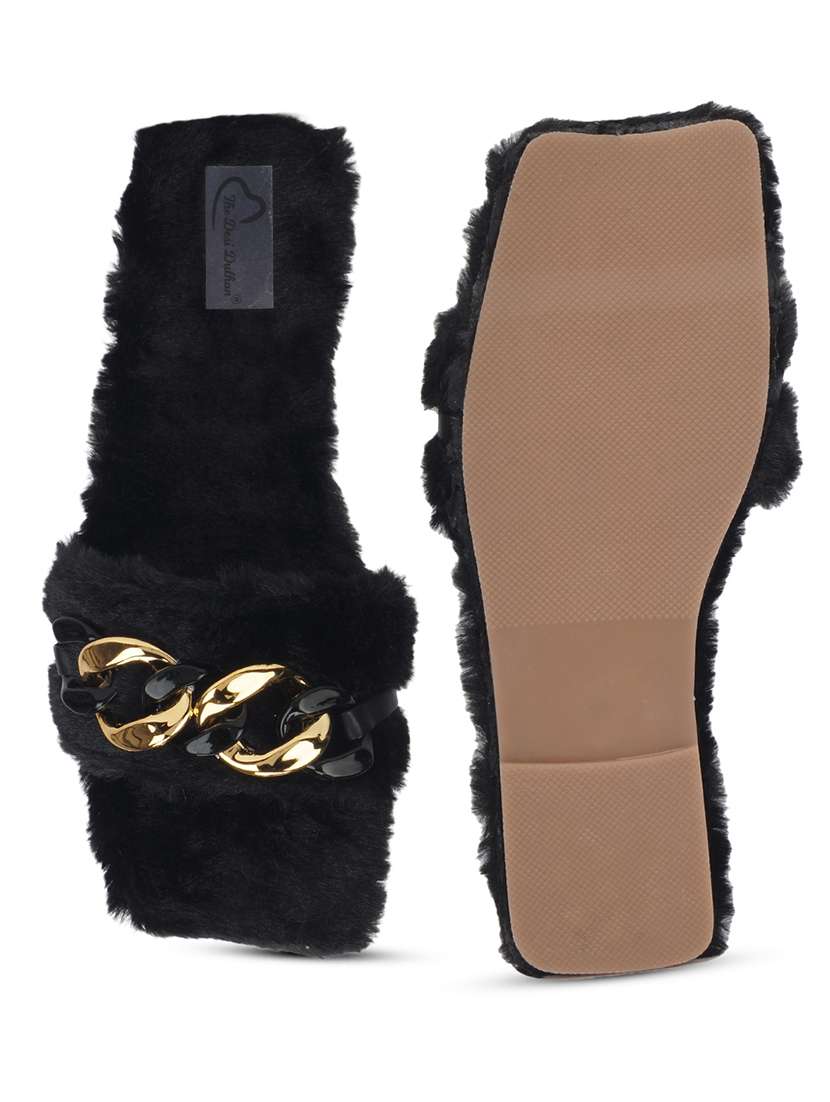 women black embellished open toe flats - 18463331 -  Standard Image - 4