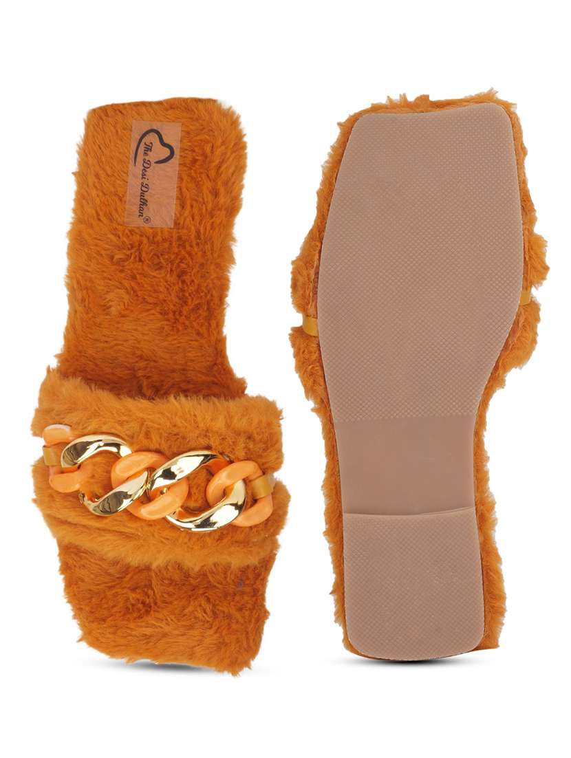 women orange embellished open toe flats - 18463333 -  Standard Image - 4