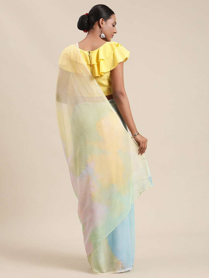 multi colored tie & dye saree with blouse - 18463620 -  Standard Image - 1
