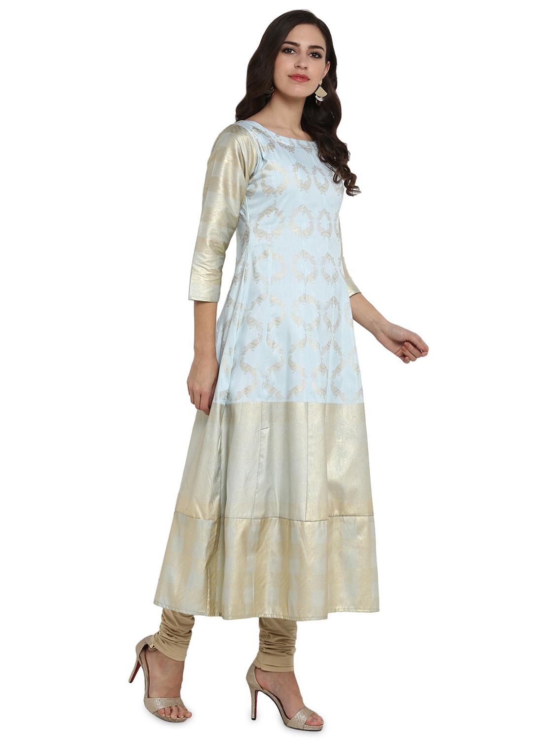 foil print anarkali kurta - 18463667 - Standard Image - 1
