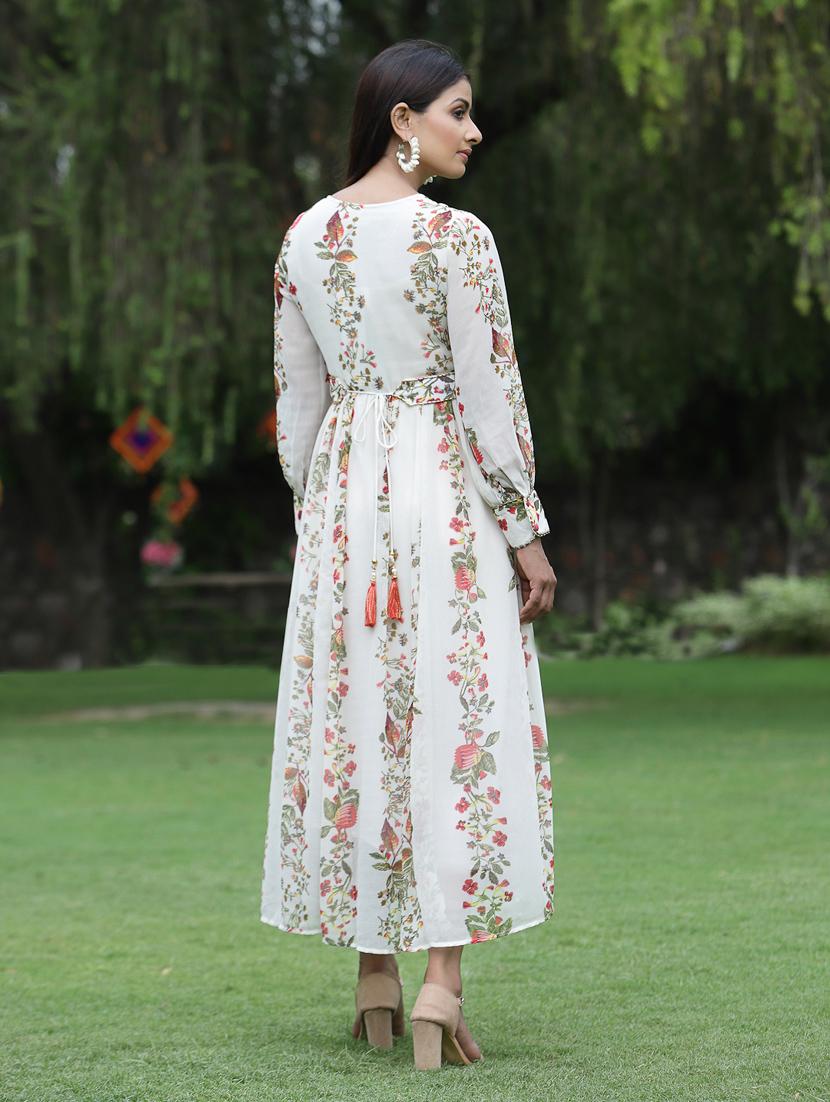 floral flared ethnic dress - 18465704 - Standard Image - 4
