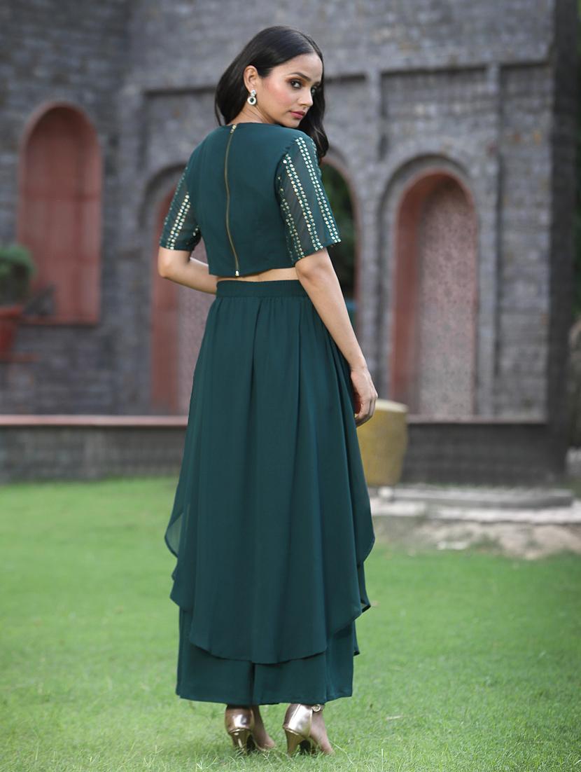 bottle green skirt top set - 18465721 - Standard Image - 4