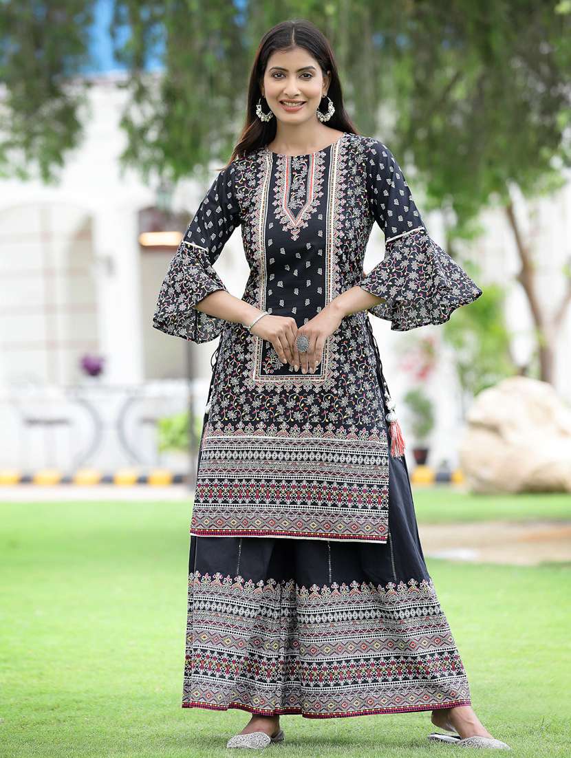 bell sleeves kurta palazzo set