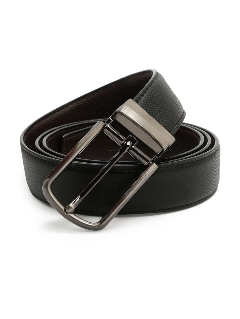 dotted gunmetal leather belt