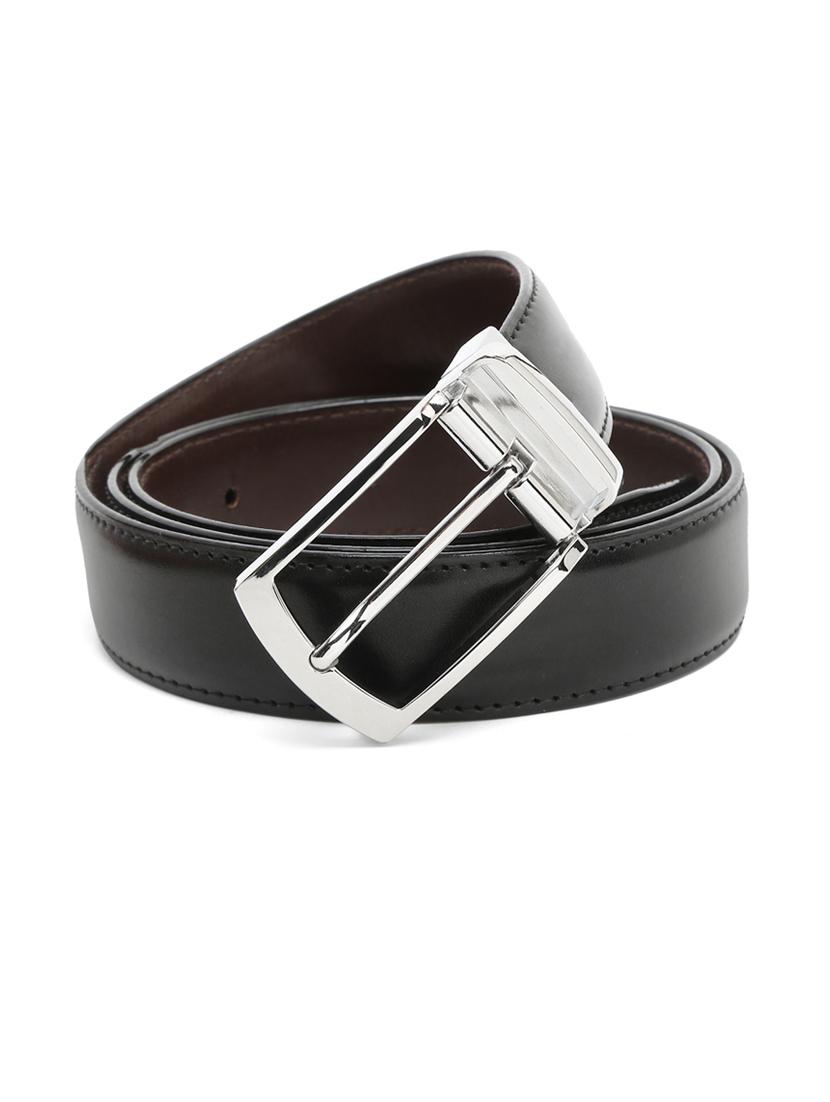 plain chrome leather belt