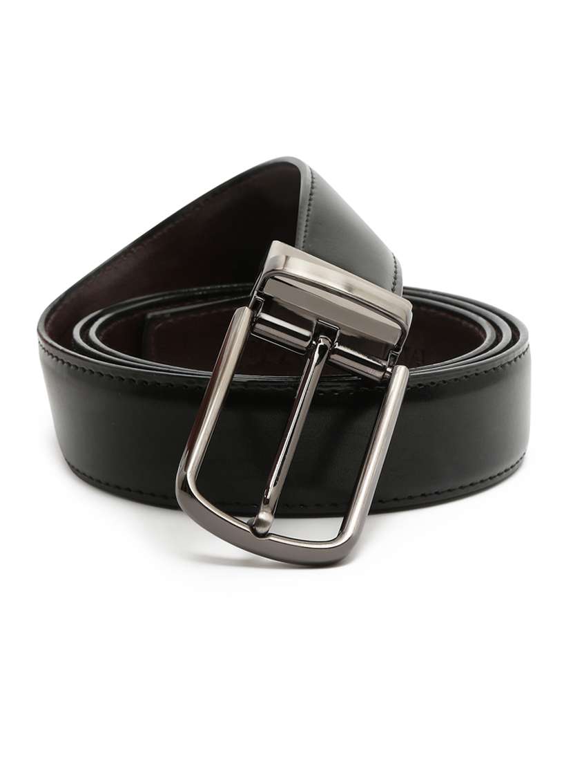 plain gunmetal leather belt