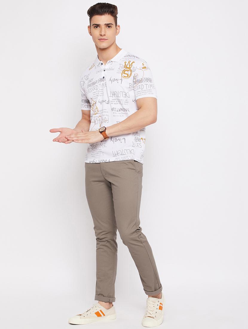 taupe solid chinos casual trouser - 18465889 - Standard Image - 4