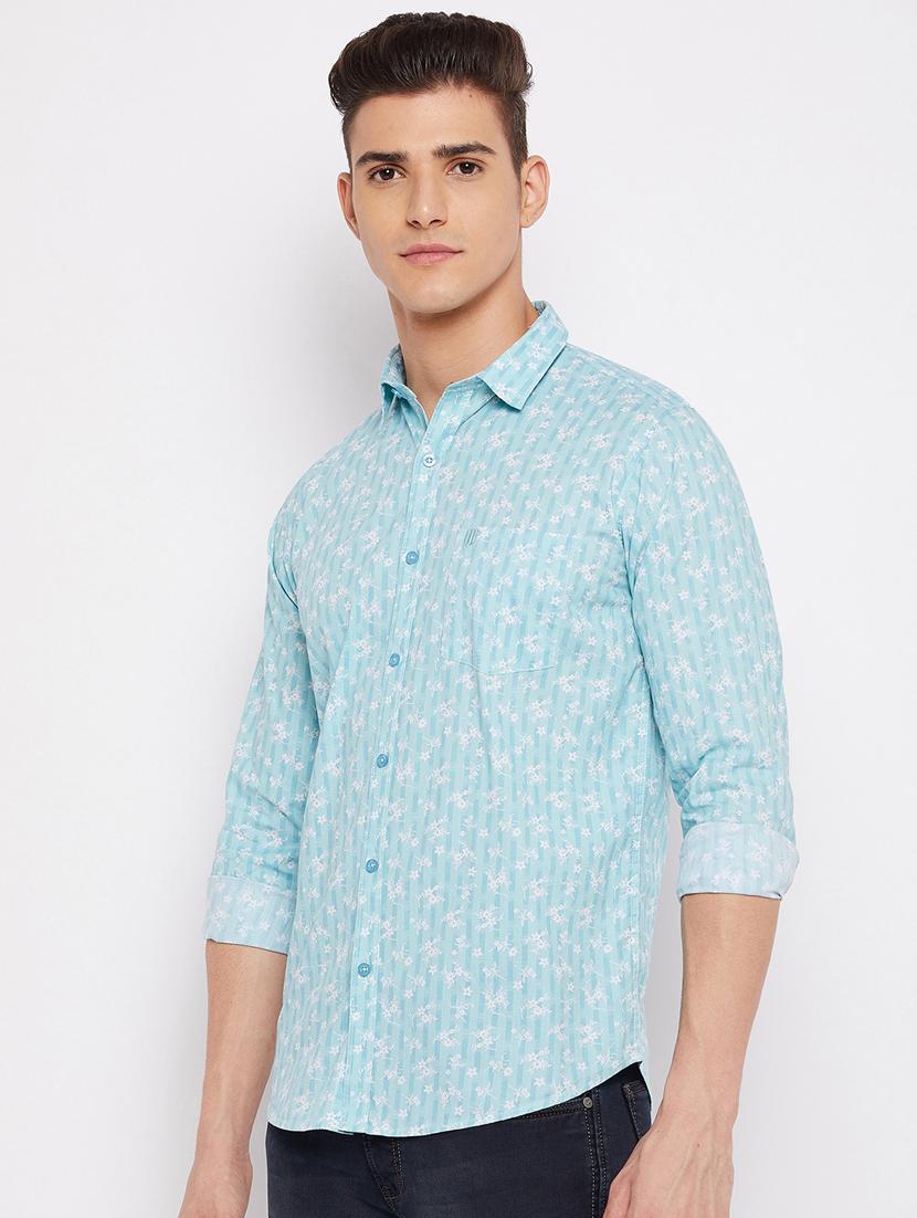 light-blue printed casual shirt - 18466034 -  Standard Image - 1