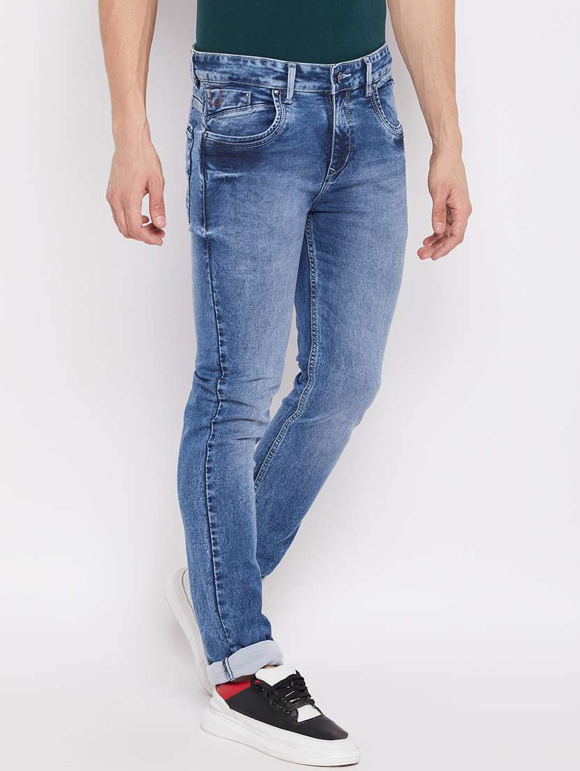 blue light-washed denim jean - 18466052 -  Standard Image - 1