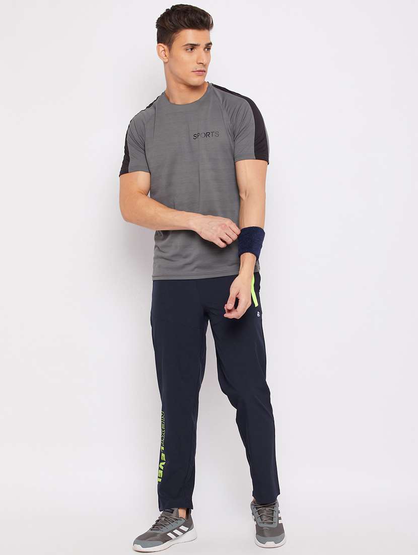 navy-blue printed full length track pant - 18466071 -  Standard Image - 4