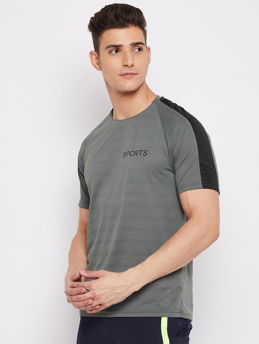 grey color-blocked  t-shirt - 18466083 -  Standard Image - 1
