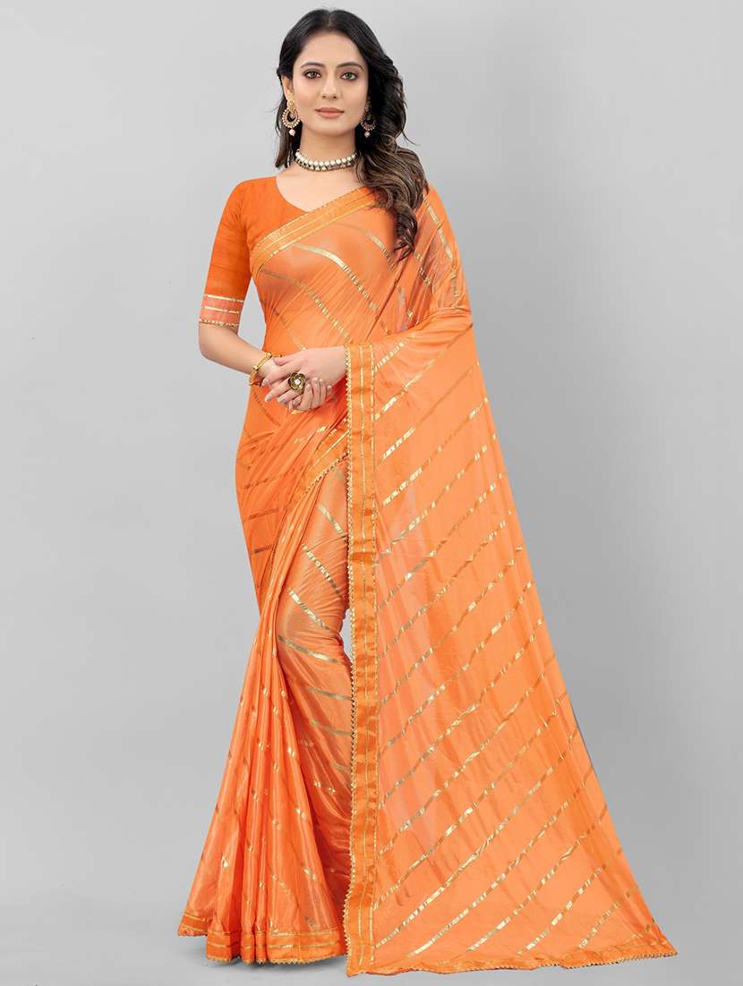 foil printed saree with blouse