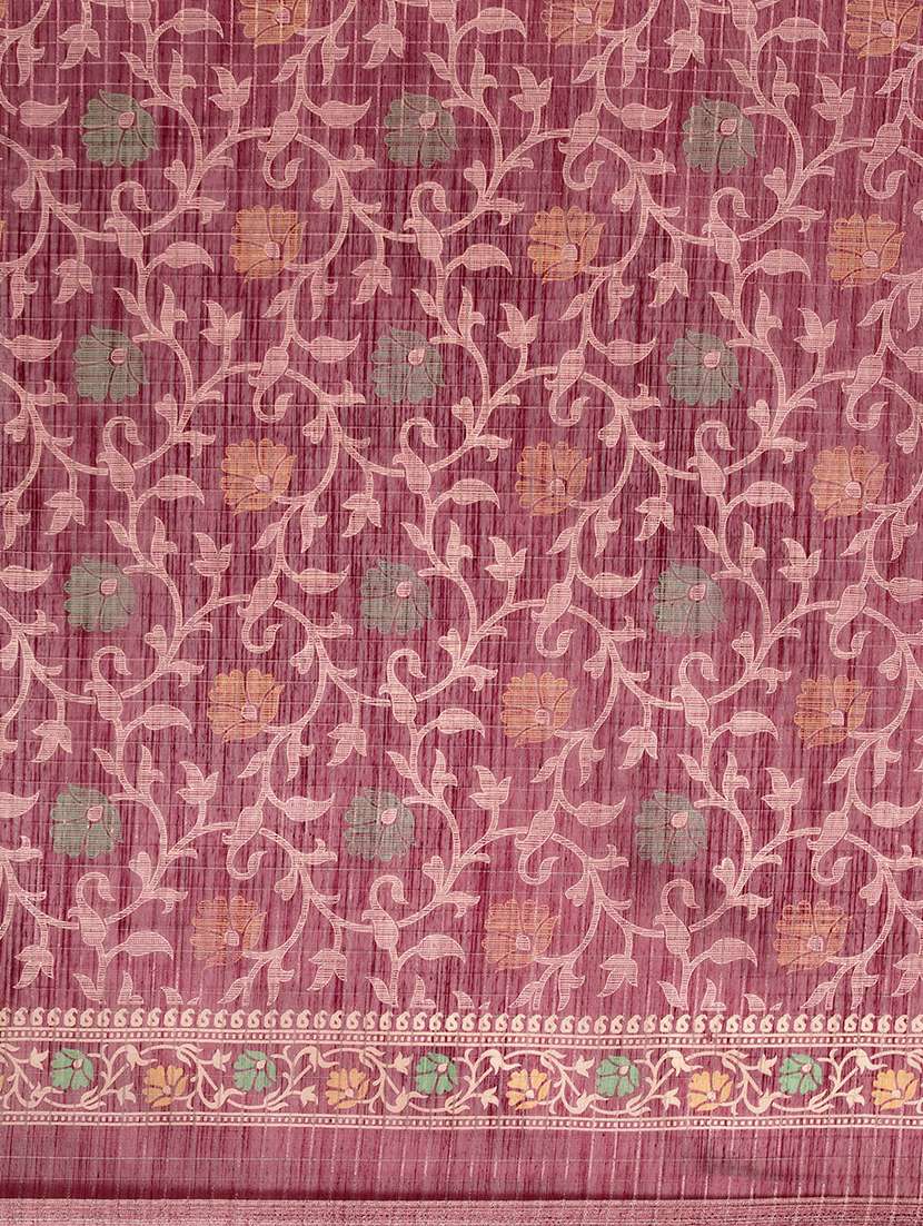 women's floral burgundy colored saree - 18466894 -  Standard Image - 4