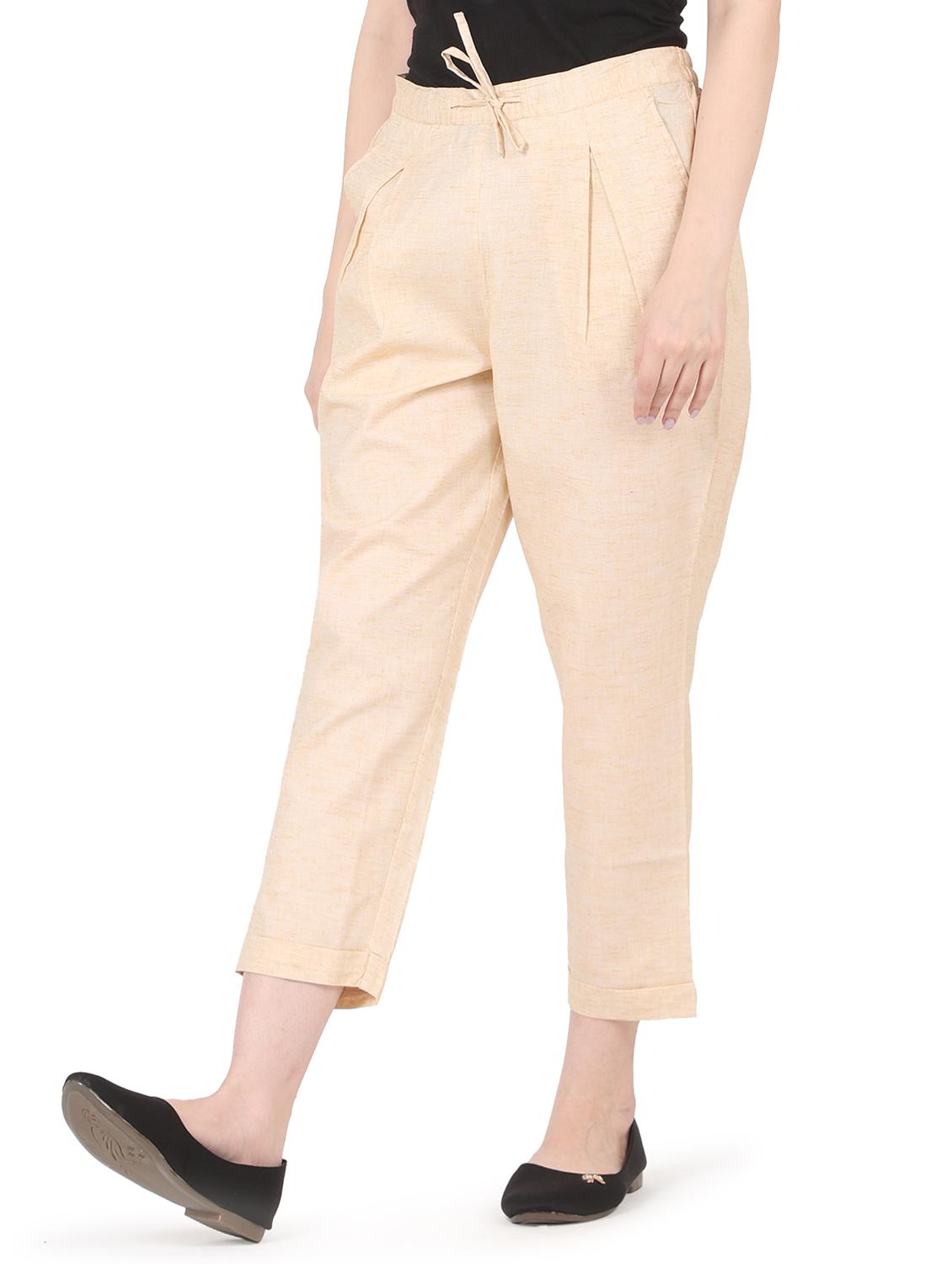 mid rise solid pleated trouser 