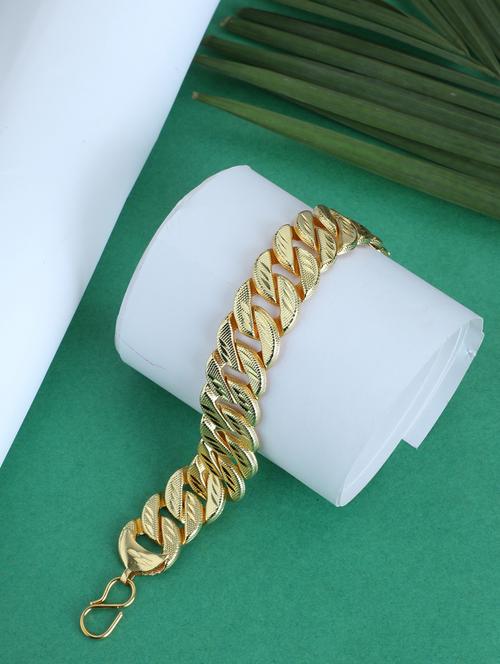 gold plated brass 1 line styles bracelet for men - 18467256 - Standard Image - 0