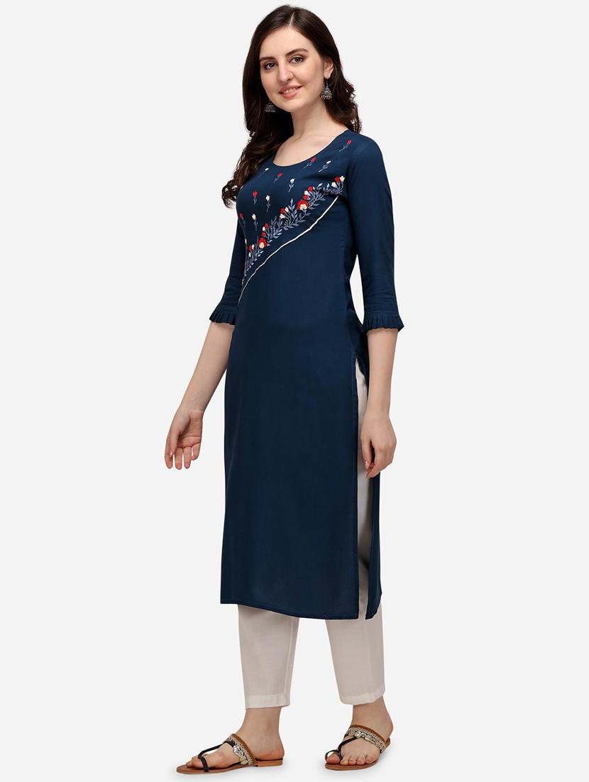 navy blue kurta pant set - 18467366 -  Standard Image - 1