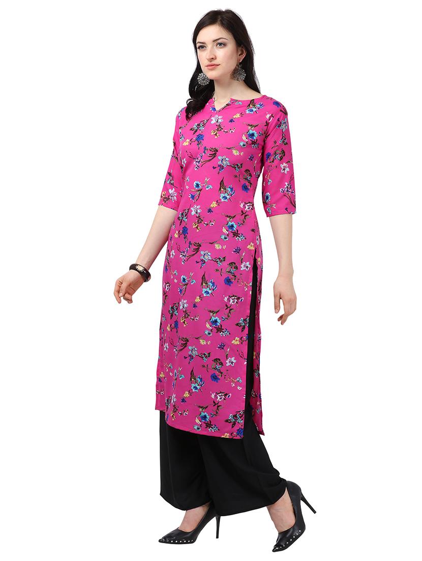 floral printed straight kurta - 18467594 - Standard Image - 1