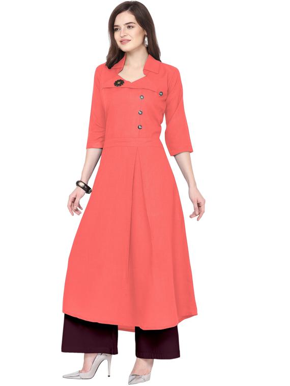 solid kurta palazzo set - 18467673 -  Standard Image - 1