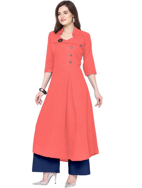 solid kurta palazzo set - 18467674 -  Standard Image - 1