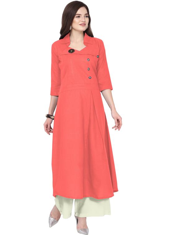 solid kurta palazzo set - 18467675 - Standard Image - 1