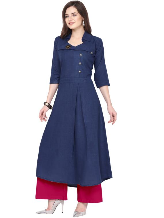 solid kurta palazzo set - 18467680 -  Standard Image - 1