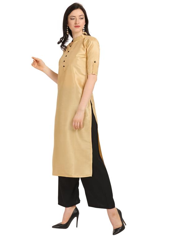solid kurta palazzo set - 18467752 - Standard Image - 1