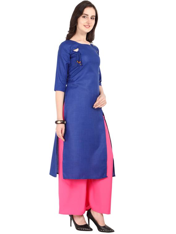 solid straight kurta - 18467845 - Standard Image - 1