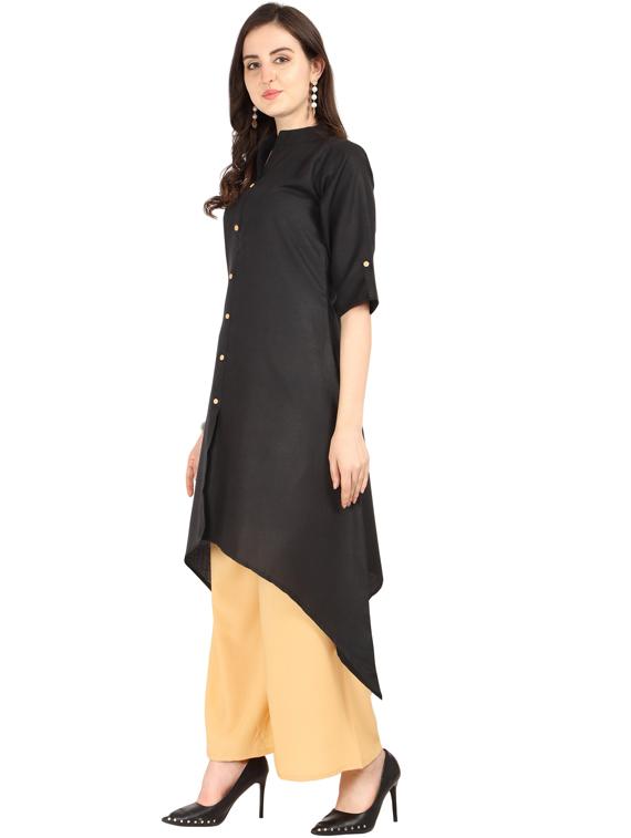 solid asymmetric kurta - 18467850 - Standard Image - 1
