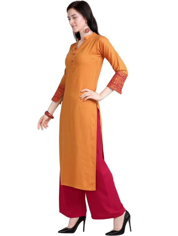 women embroidered straight kurta - 18467867 - Standard Image - 1