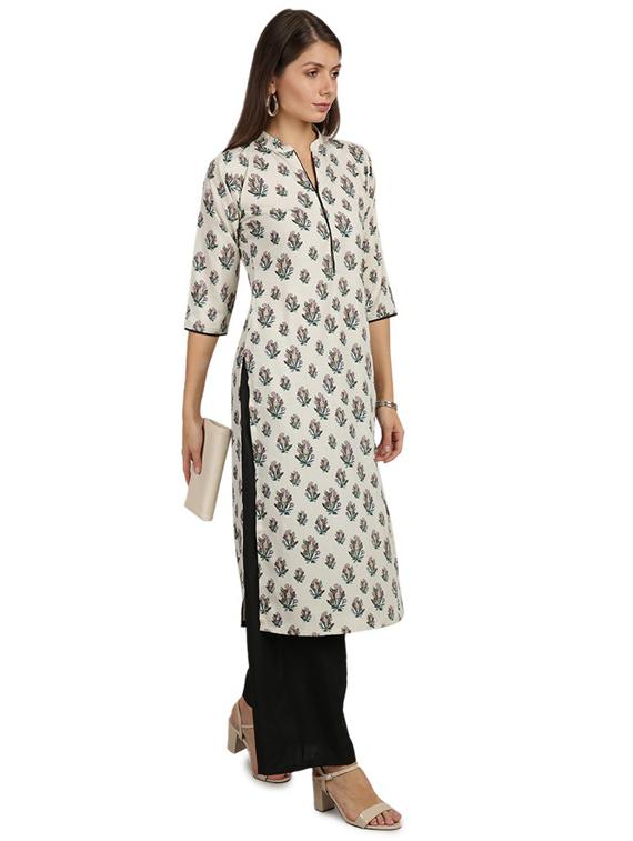 printed straight kurta - 18467908 - Standard Image - 1