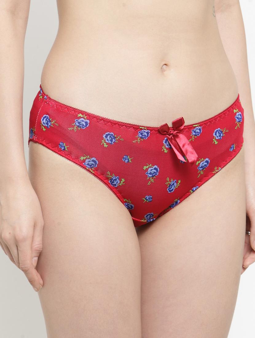 red floral bikini panty - 18468086 -  Standard Image - 1