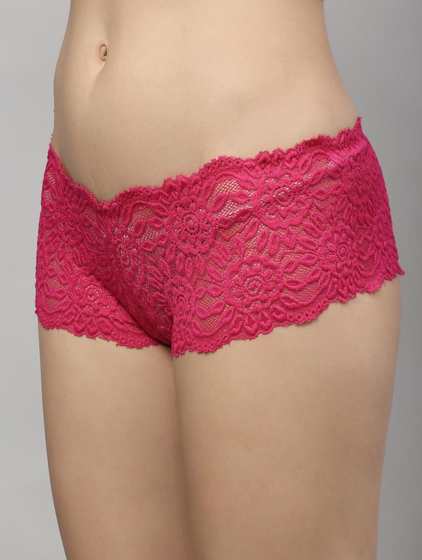 pink lace boy shorts panty - 18468102 - Standard Image - 1