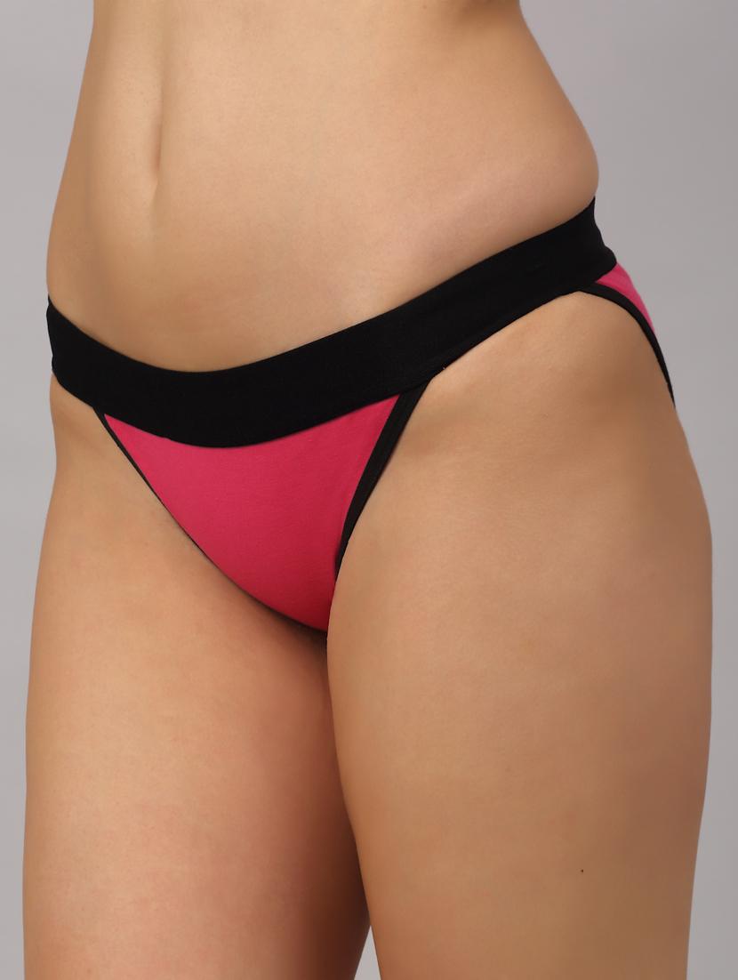 pink solid bikini panty - 18468109 -  Standard Image - 1