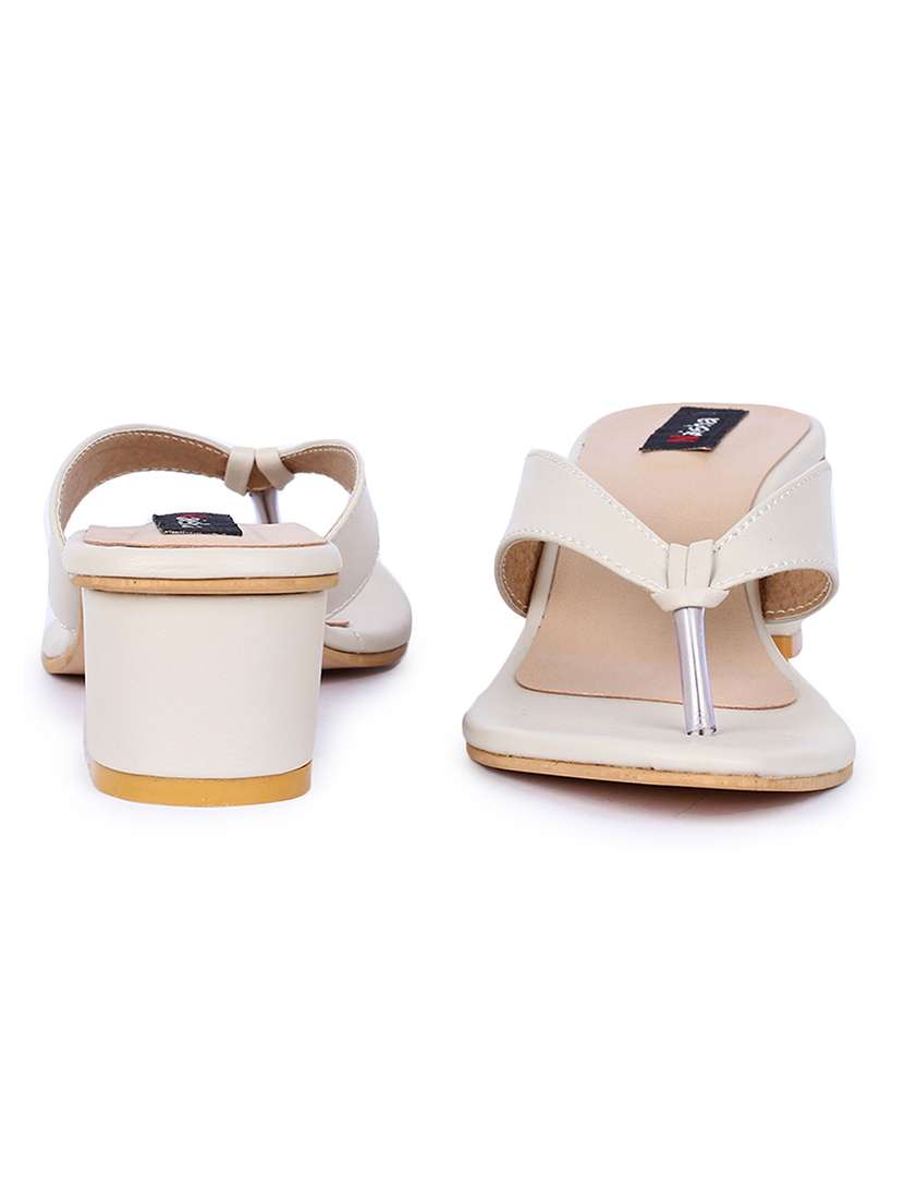 beige synthetic slip on sandals - 18468178 -  Standard Image - 1