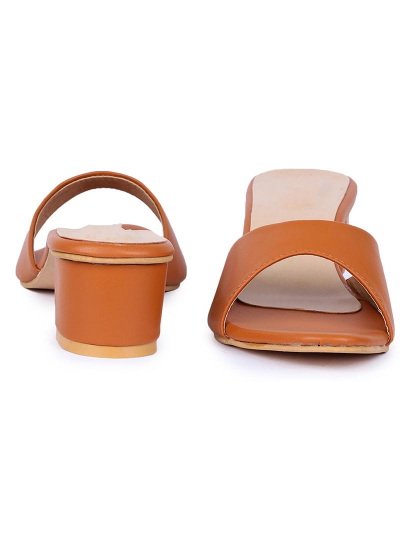 tan synthetic slip on sandals - 18468182 -  Standard Image - 1