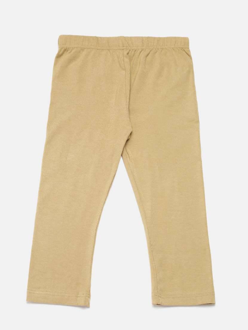 girls beige solid legging