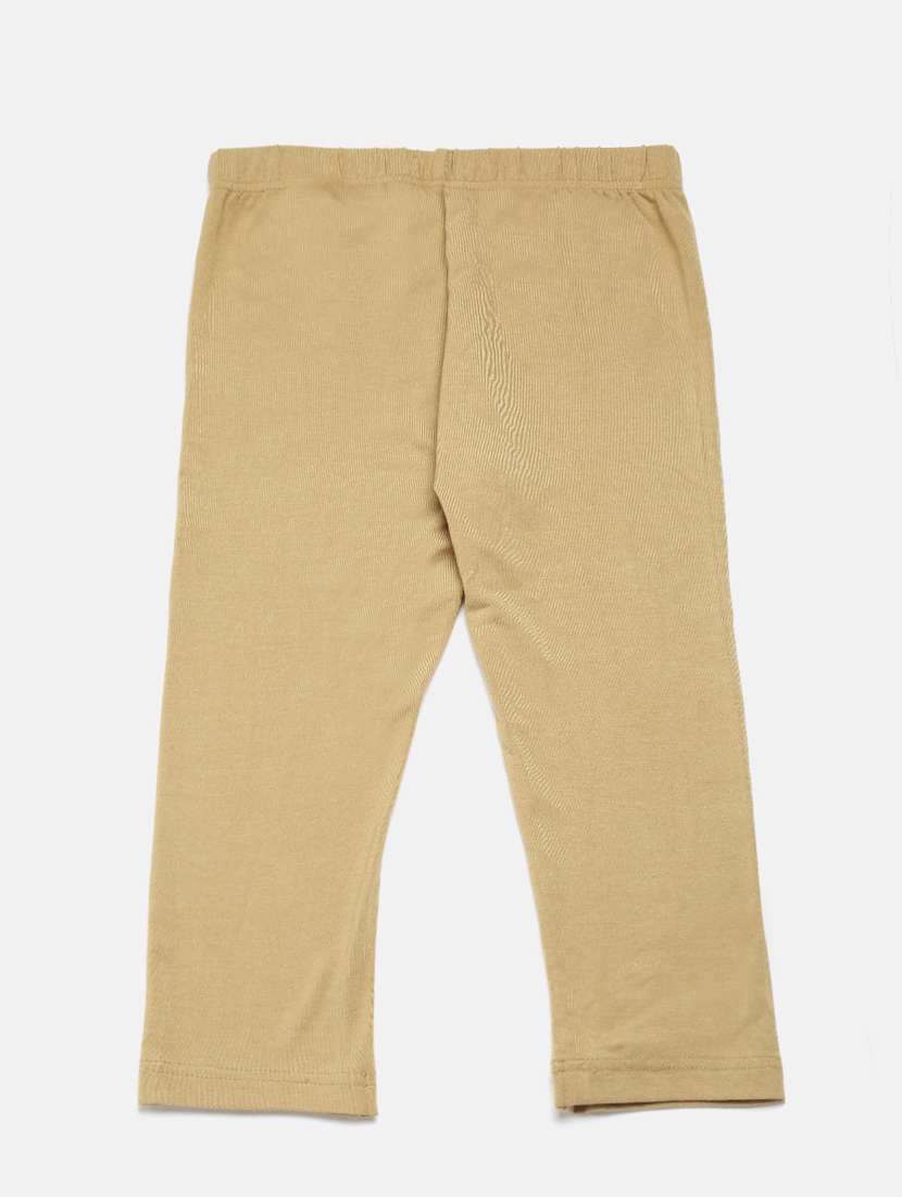 girls beige solid legging - 18468198 -  Standard Image - 1