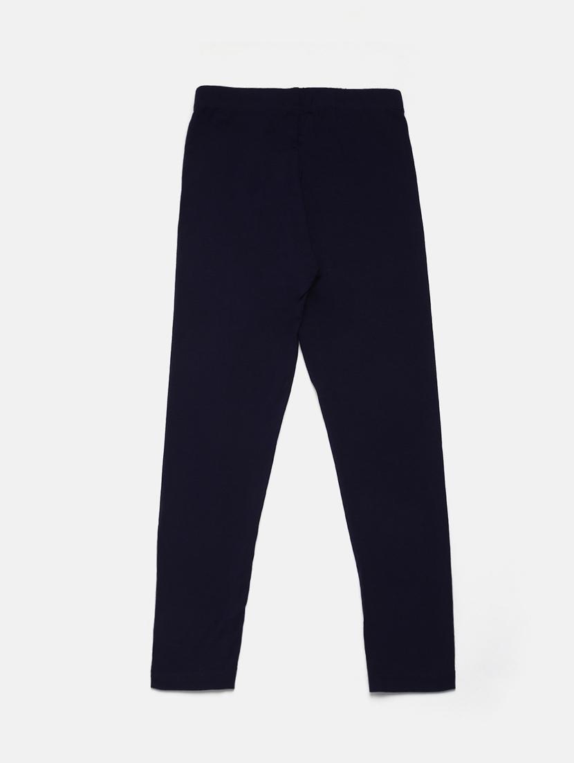 girls solid navy blue viscose legging - 18468206 - Standard Image - 1