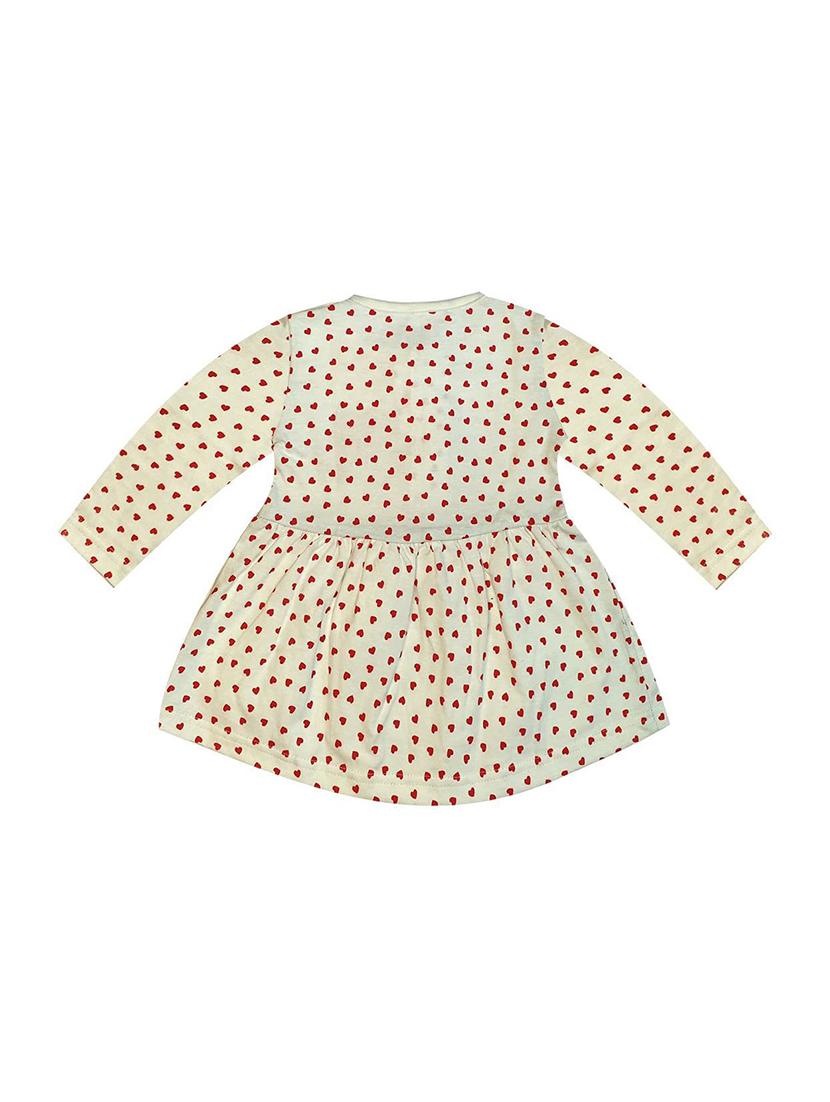girls beige printed frock - 18468297 - Standard Image - 1