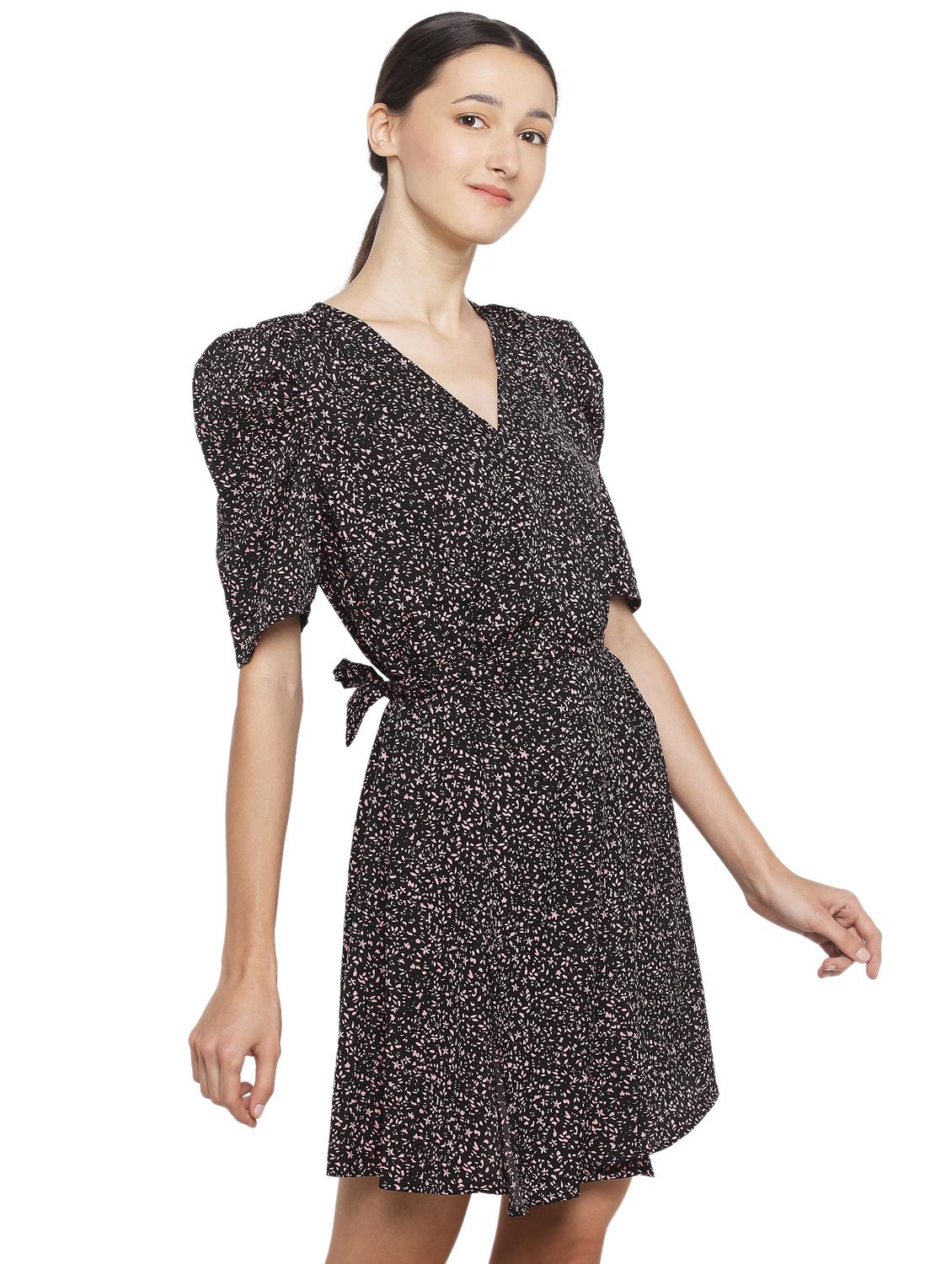 women's wrap printed dress - 18468590 - Standard Image - 1