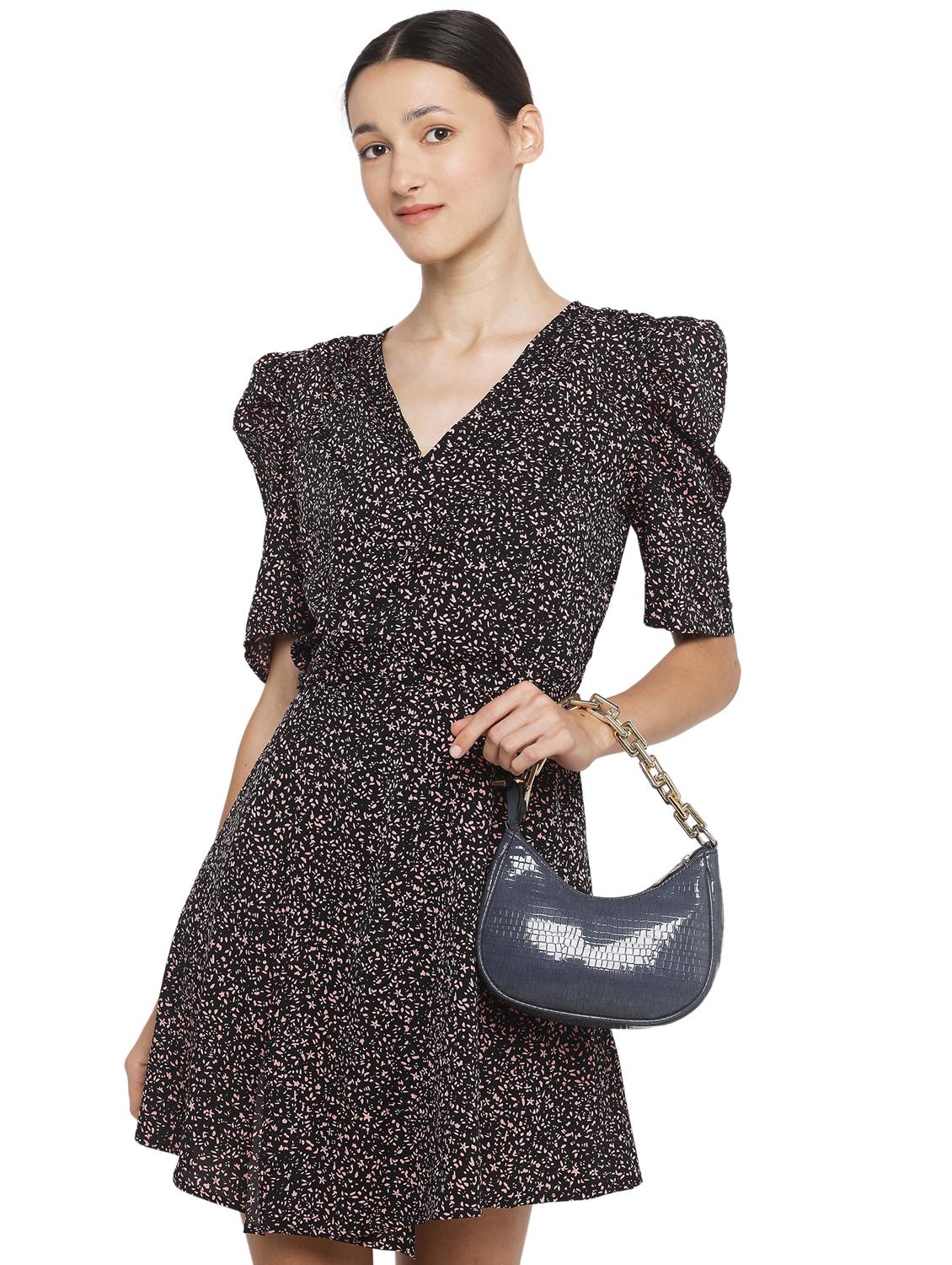 women's wrap printed dress - 18468590 - Standard Image - 4
