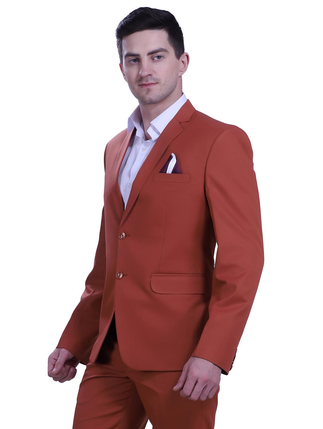 rust single breasted two piece suit set - 18468931 - Standard Image - 1