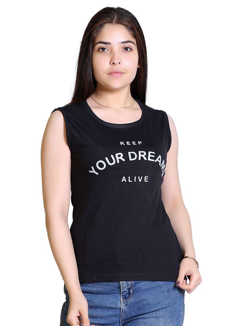 women's chest print round neck t-shirt