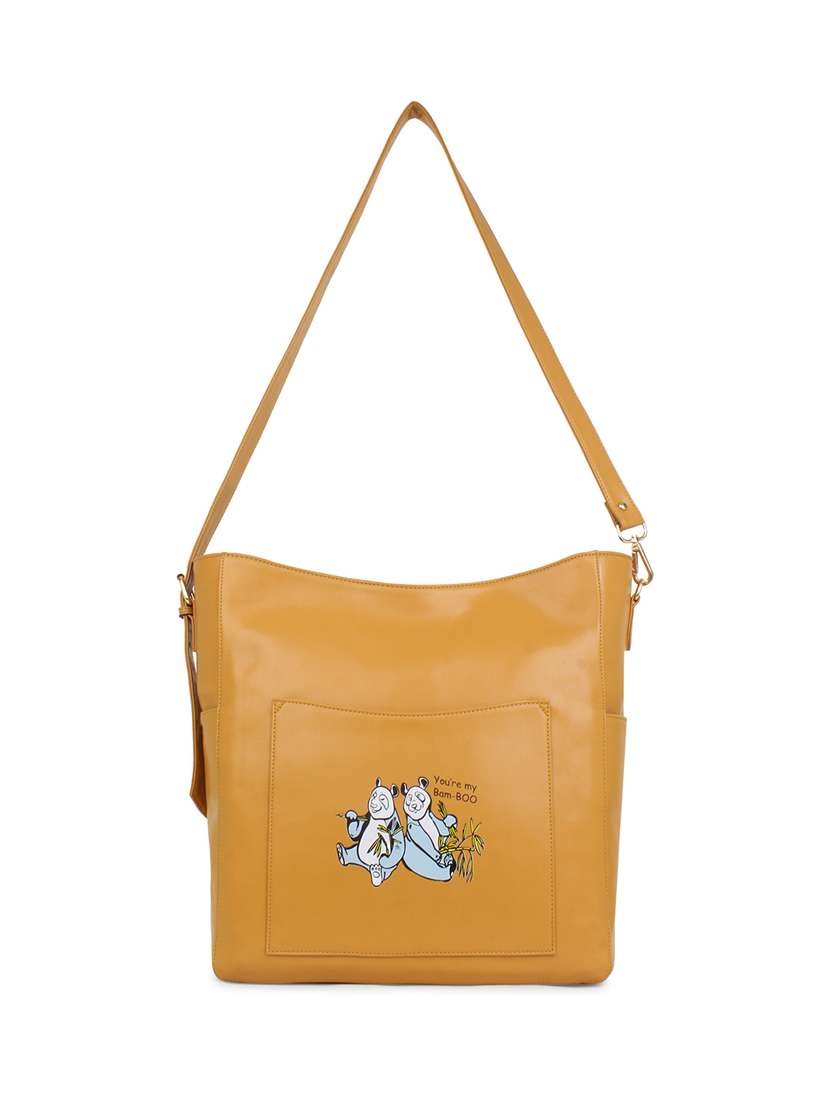tan printed regular tote - 18469347 -  Zoom Image - 0