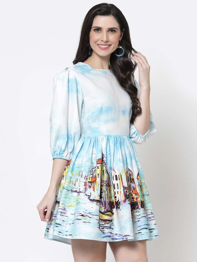 women's fit & flare solid dress