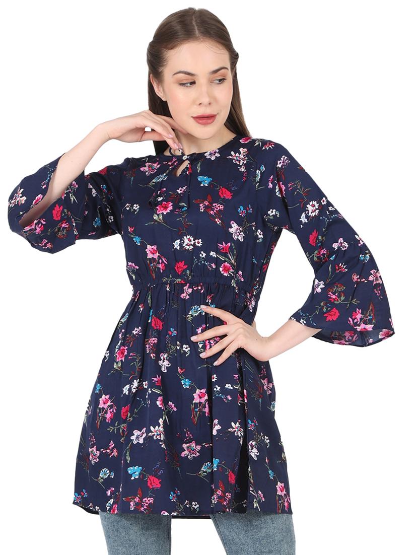 women's a line key hole neck top - 18469781 - Zoom Image - 0