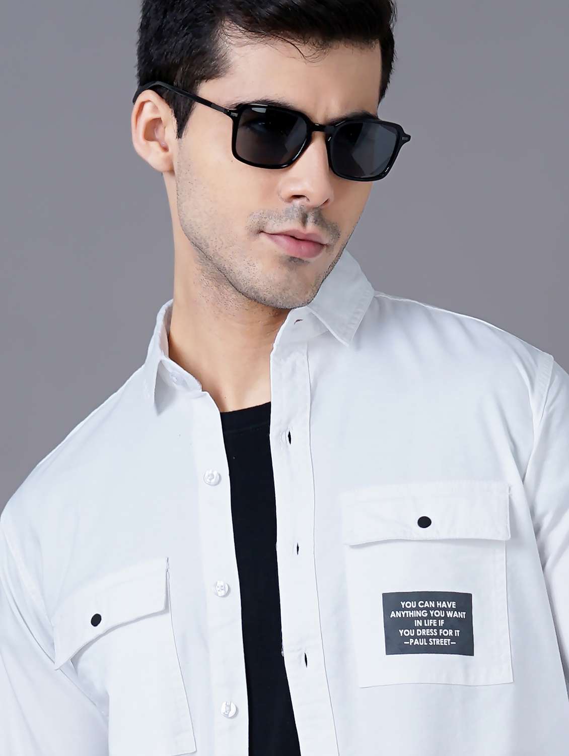 white solid casual shirt - 18469820 - Standard Image - 4