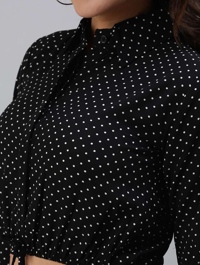 women's crop collared top - 18469844 - Standard Image - 4