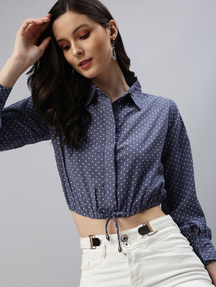 women's crop collared top - 18469845 -  Standard Image - 1